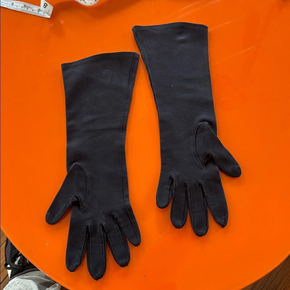Vintage Black Women's Gloves formal mid arm length
